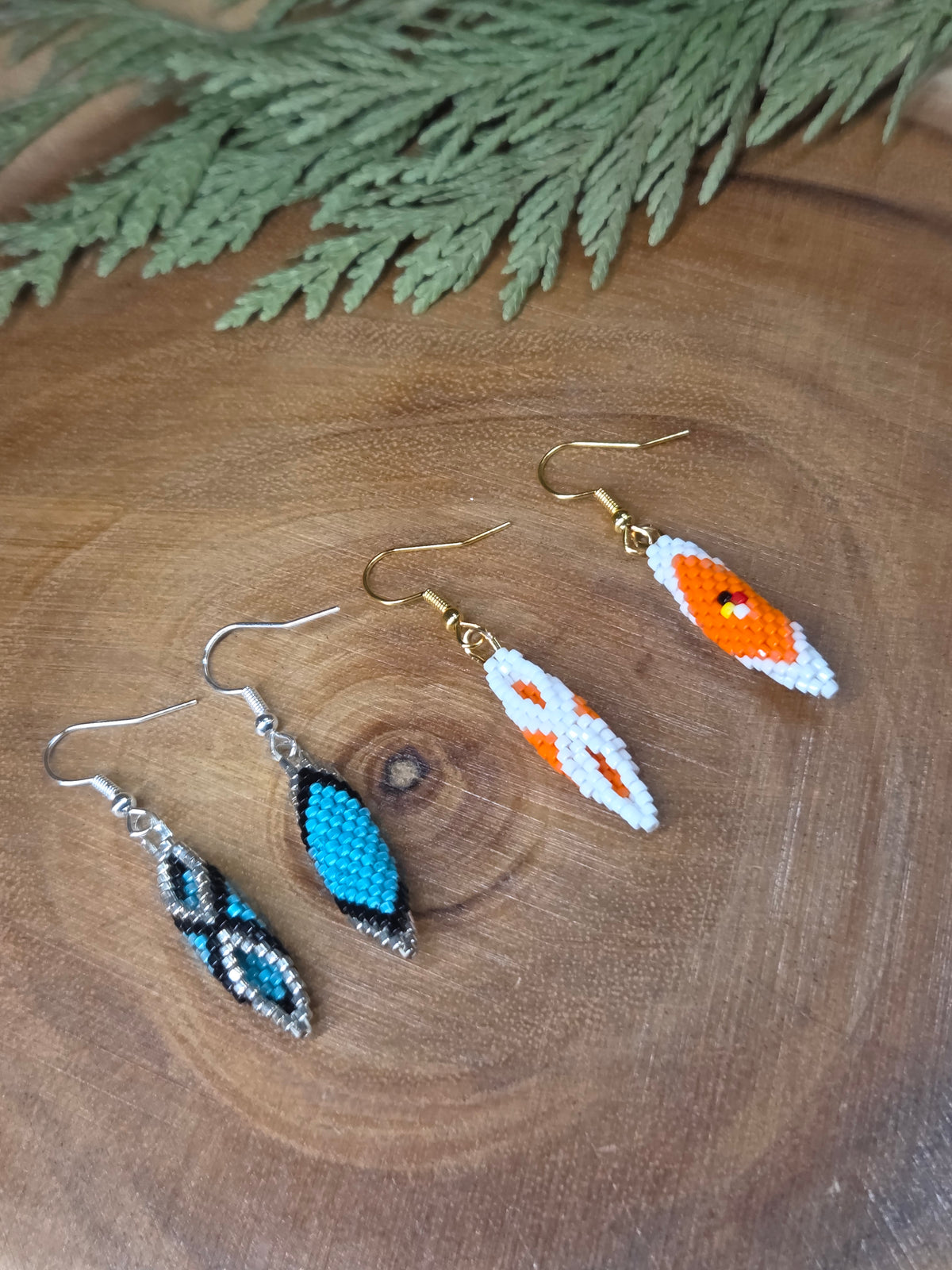 Geometric Beaded Earrings by Blending Beadz