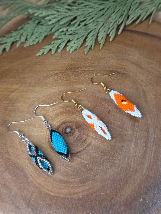 Geometric Beaded Earrings by Blending Beadz