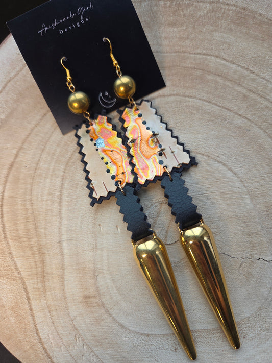 Gold Gilded Birchbark Earrings