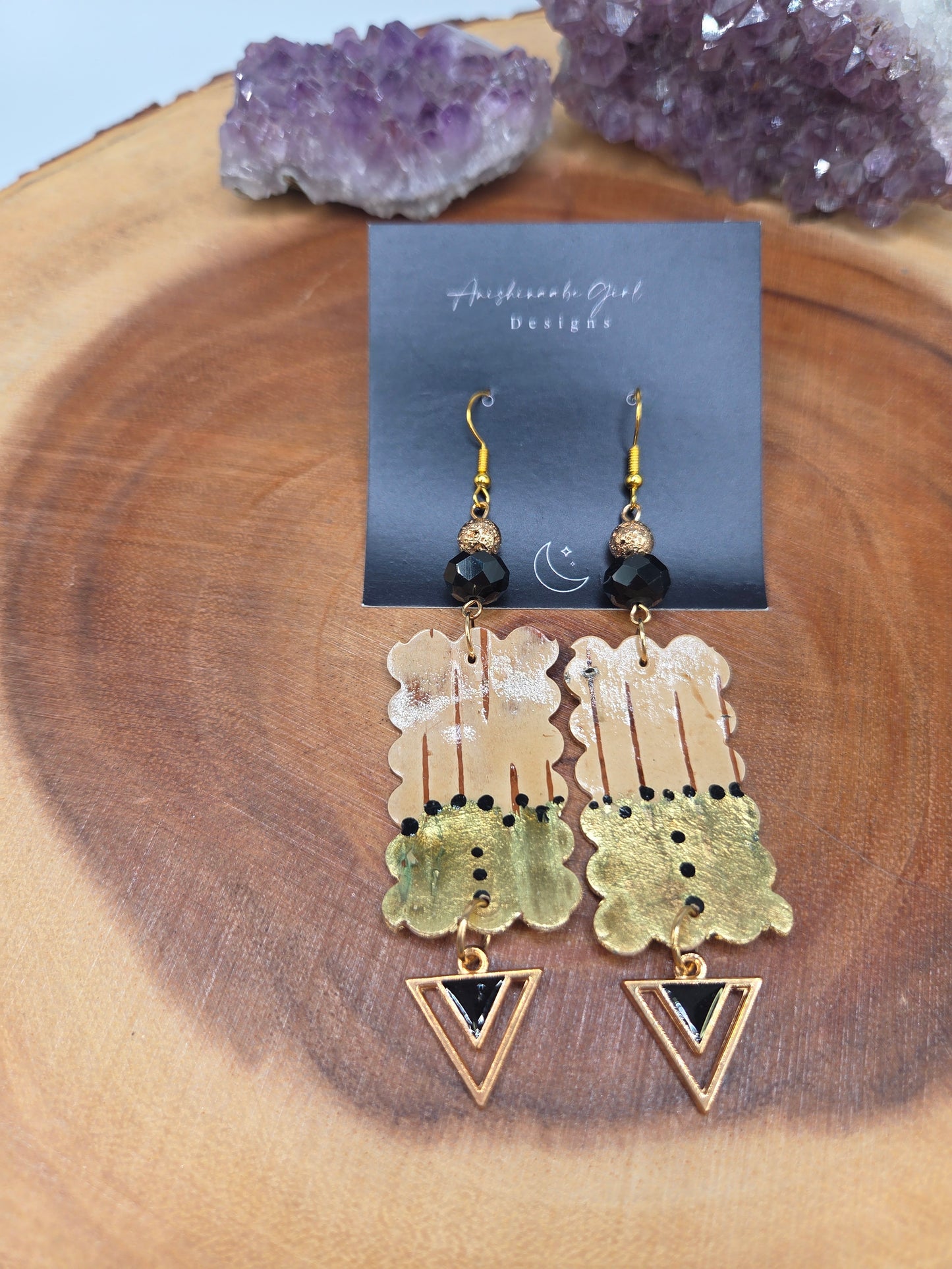 Gold Gilded Birchbark Earrings