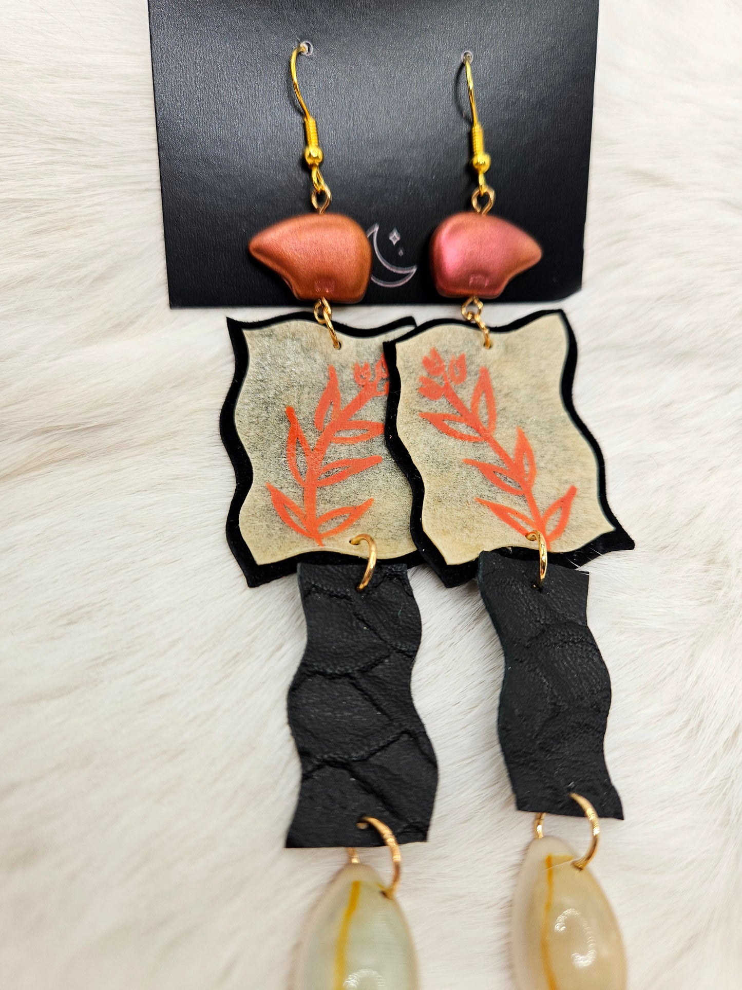 Parfleche Copper Sage Painted Earrings