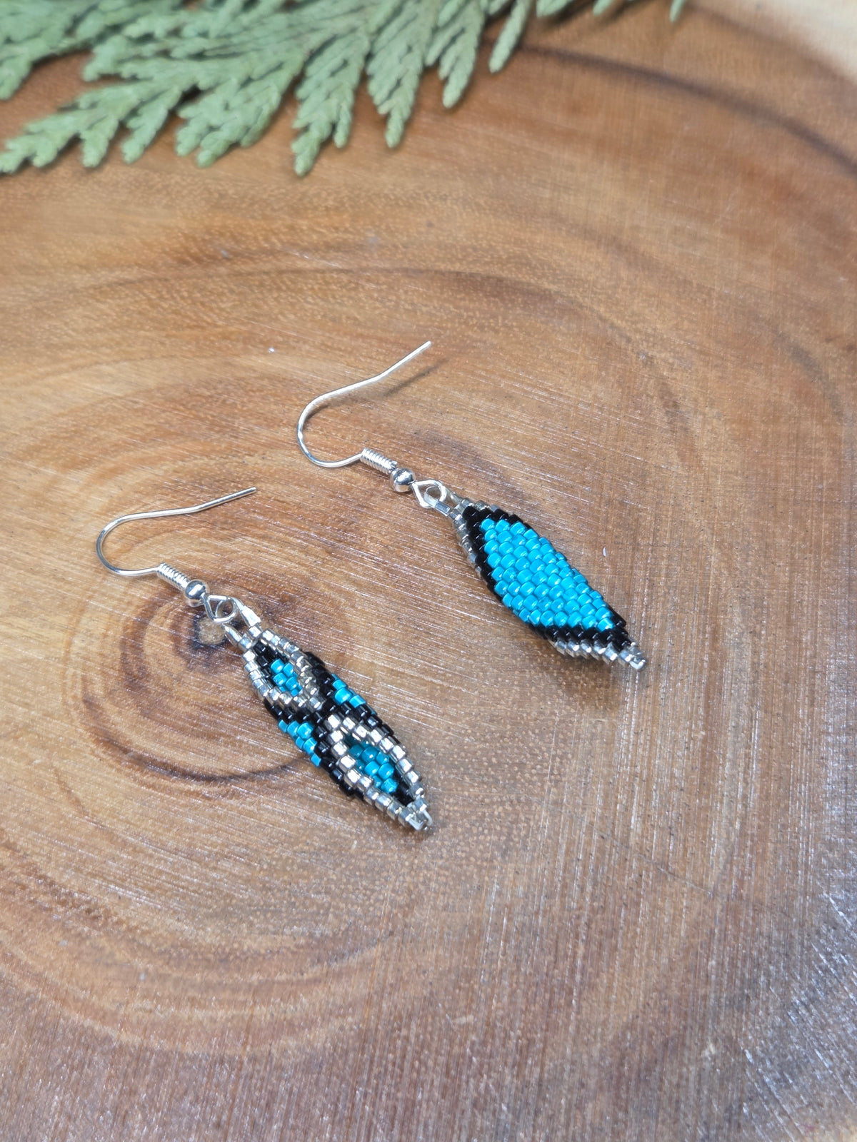 Geometric Beaded Earrings by Blending Beadz