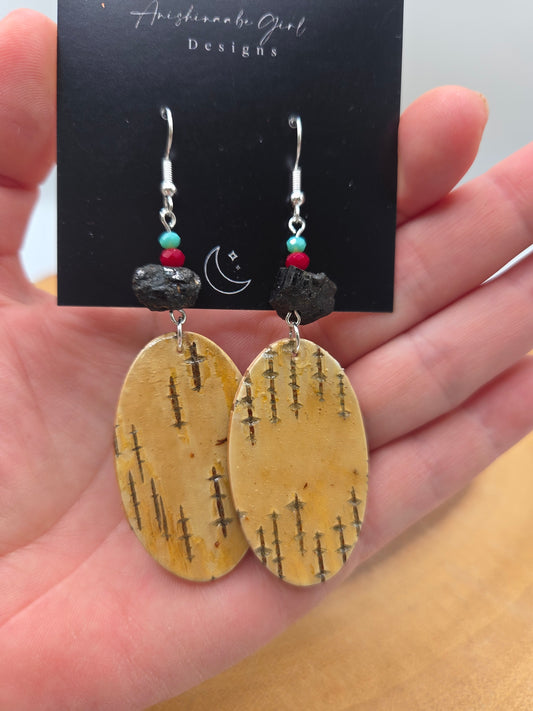 Birchbark with tourmaline