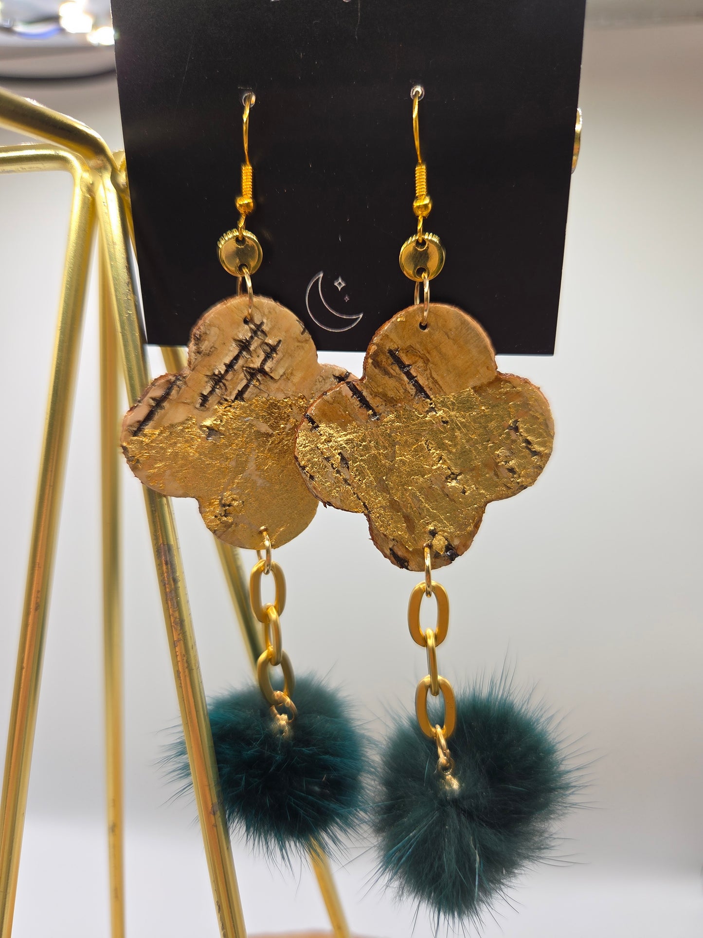 Birchbark Florals with Mink Poms