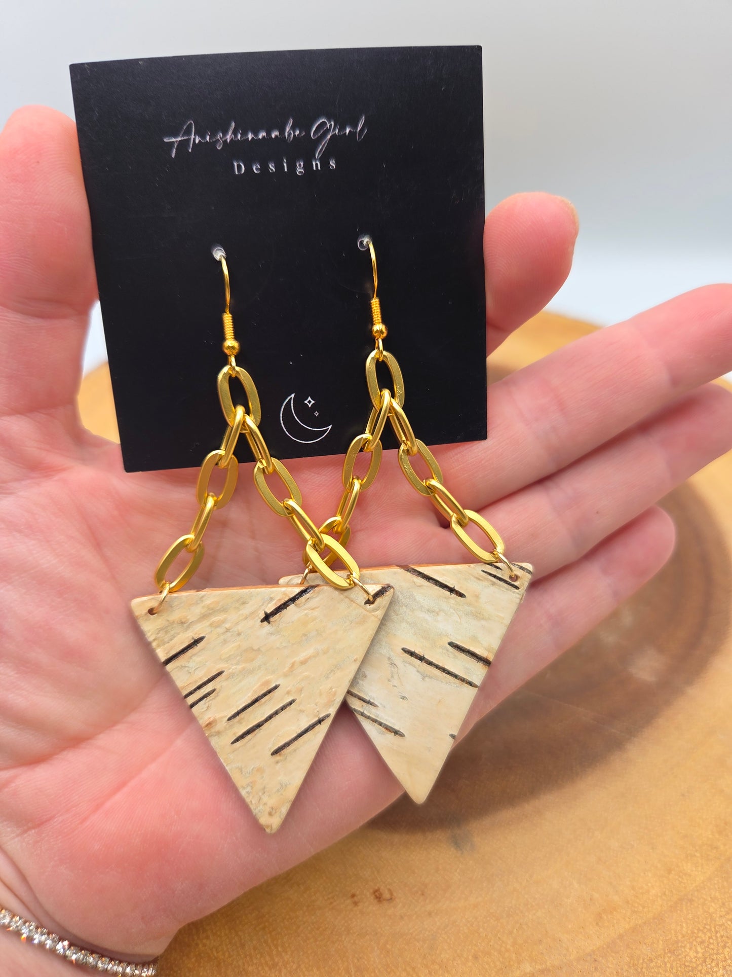 Triangle Birchbark Dangles