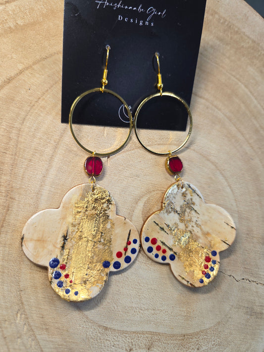 Birchbark Floral Drop Earrings