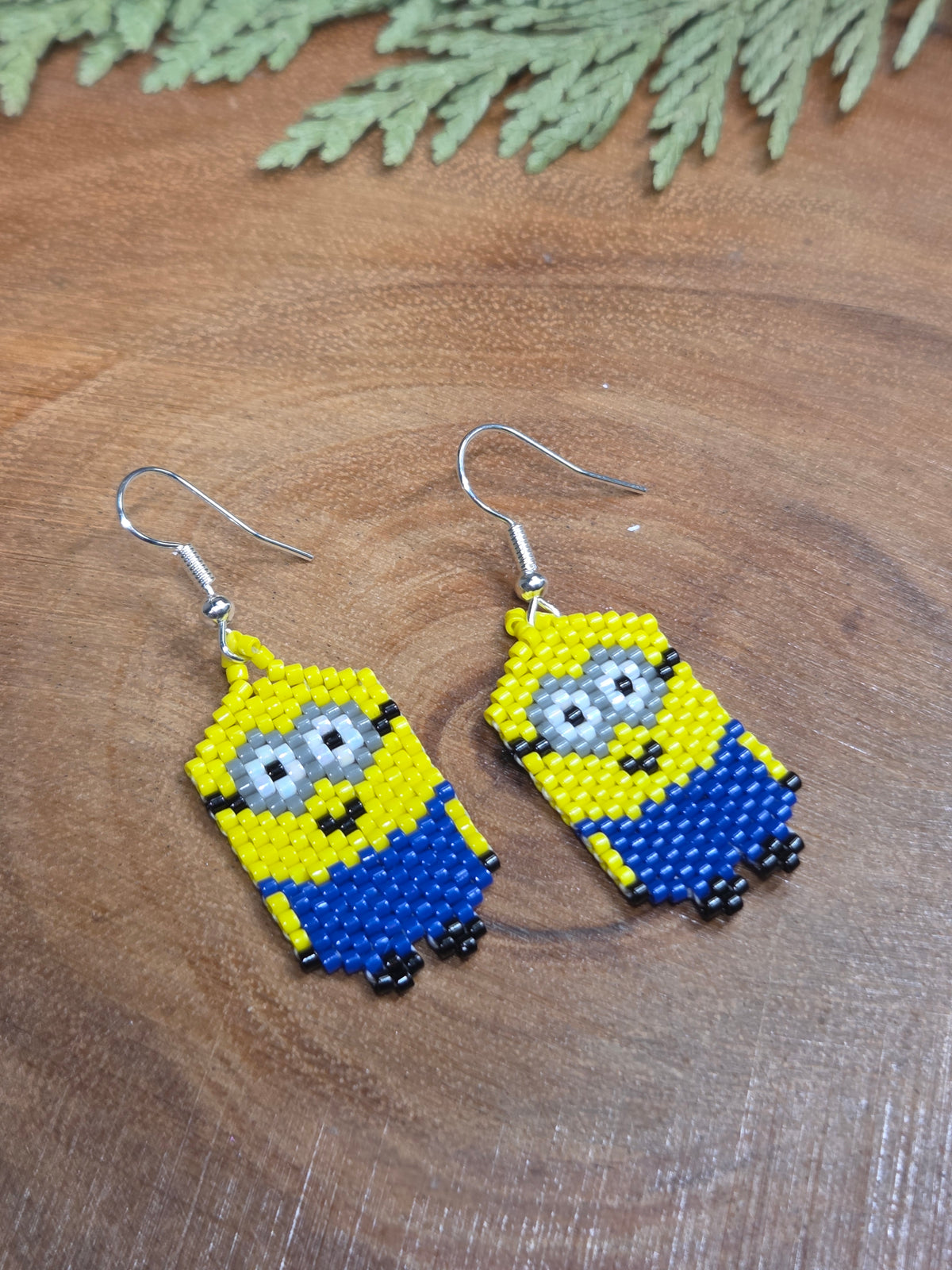 Minion Beaded Earrings by Blending Beadz