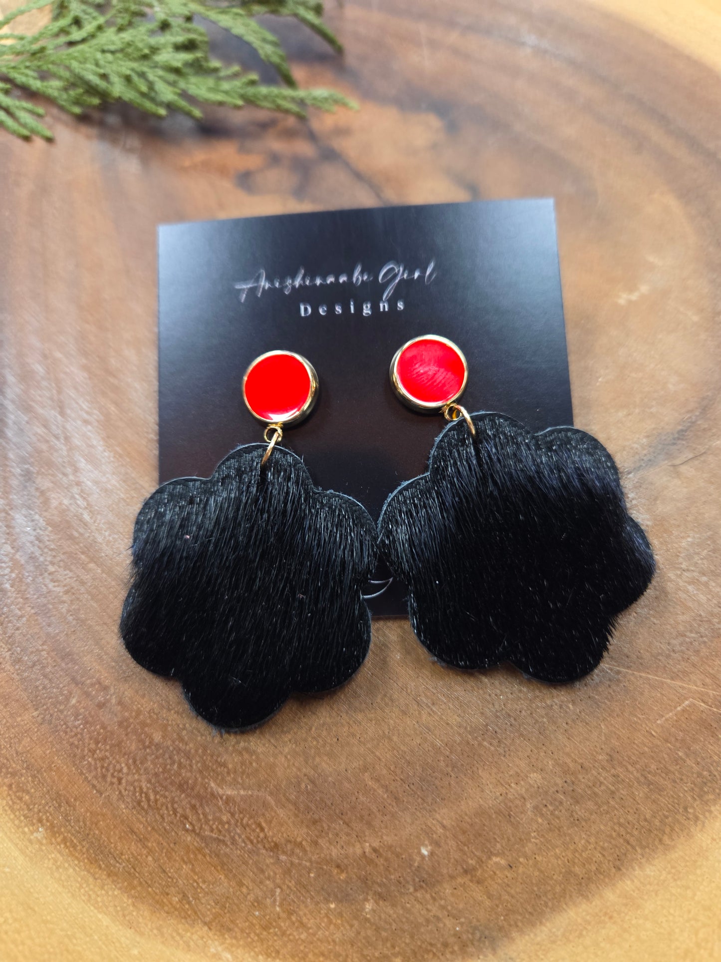 Seal Skin Flower Earrings