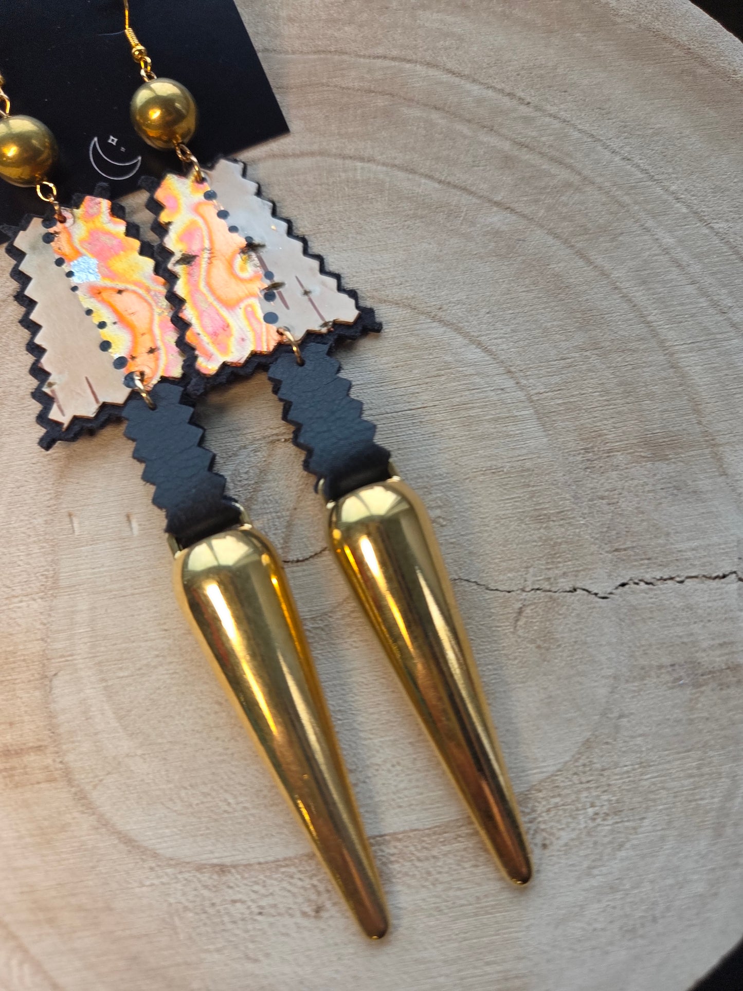 Gold Gilded Birchbark Earrings
