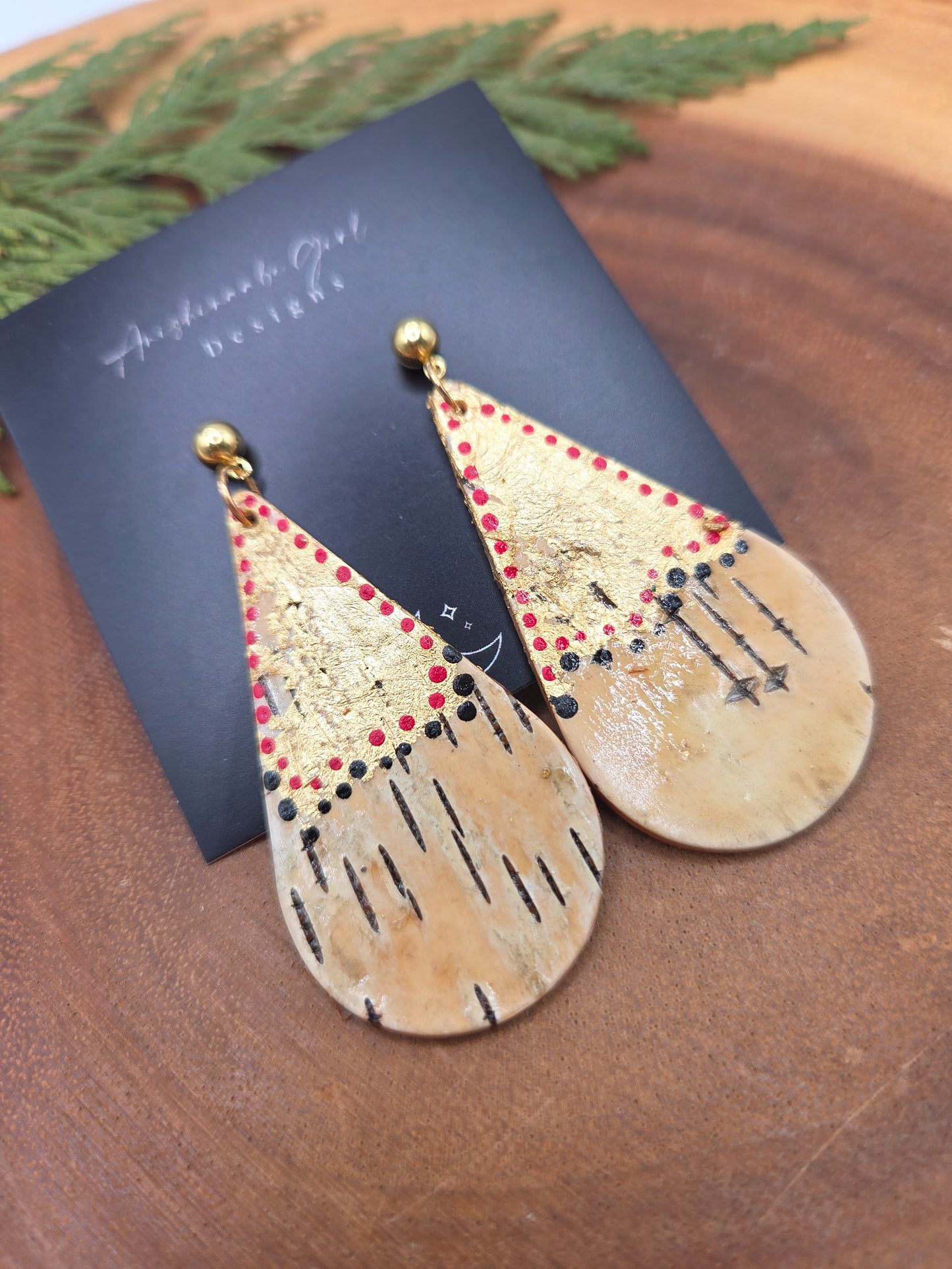 Birchbark Teardrop Earrings