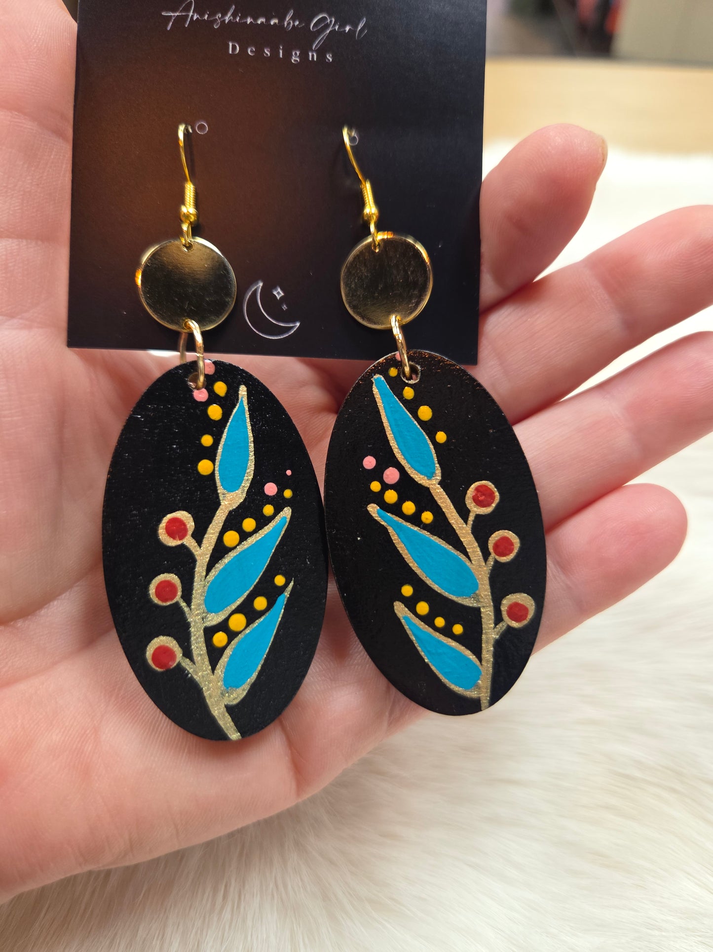 Floral Painted Earrings