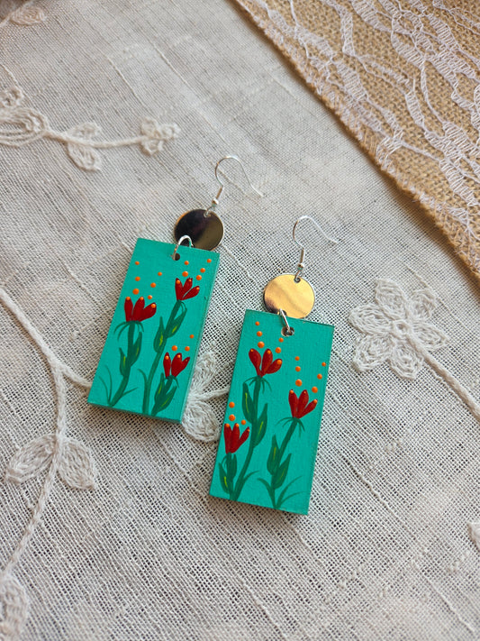 Floral Painted Earrings