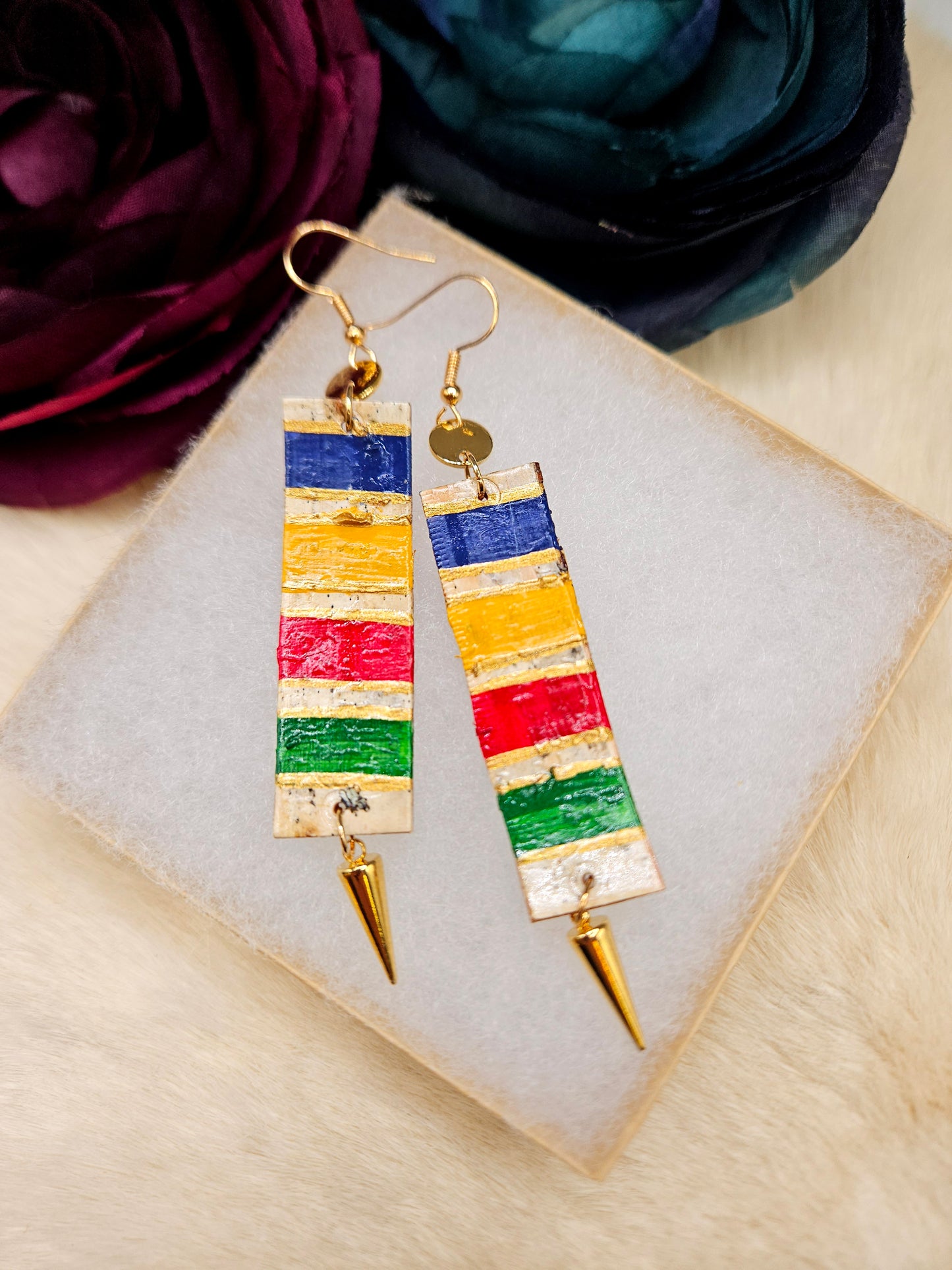 Handpainted HBC inspired Birchbark Earrings