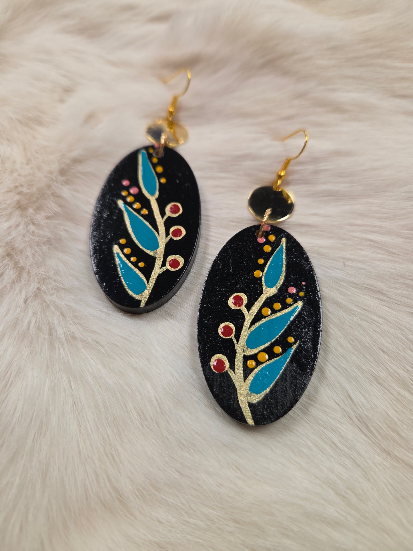 Floral Painted Earrings