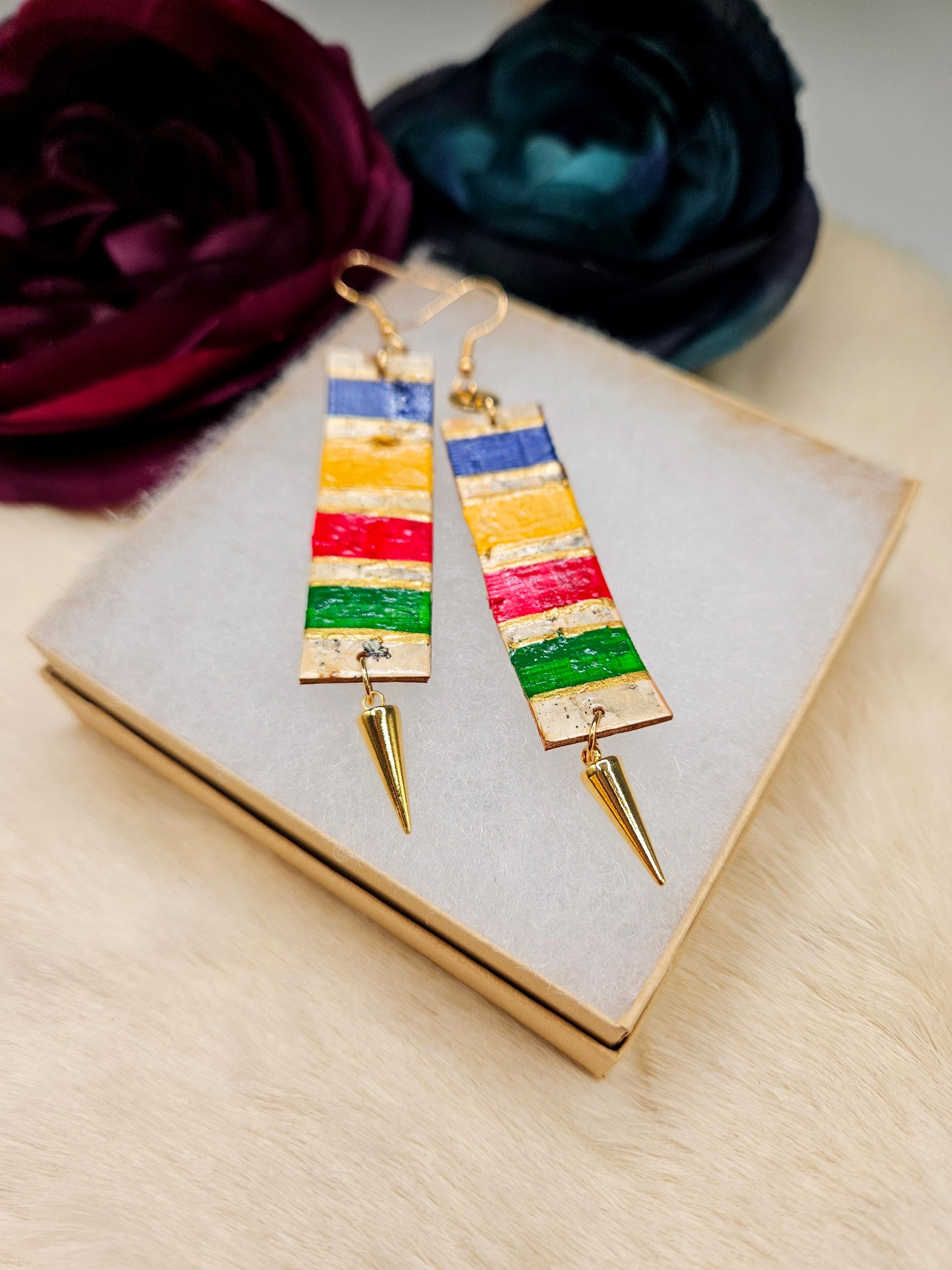 Handpainted HBC inspired Birchbark Earrings