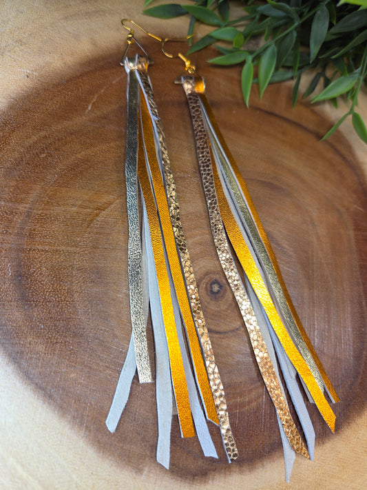 Leather Fringe Earrings