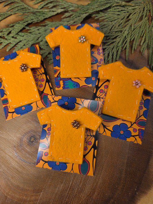 Orange Shirt Pins - Felt Beaded Floral