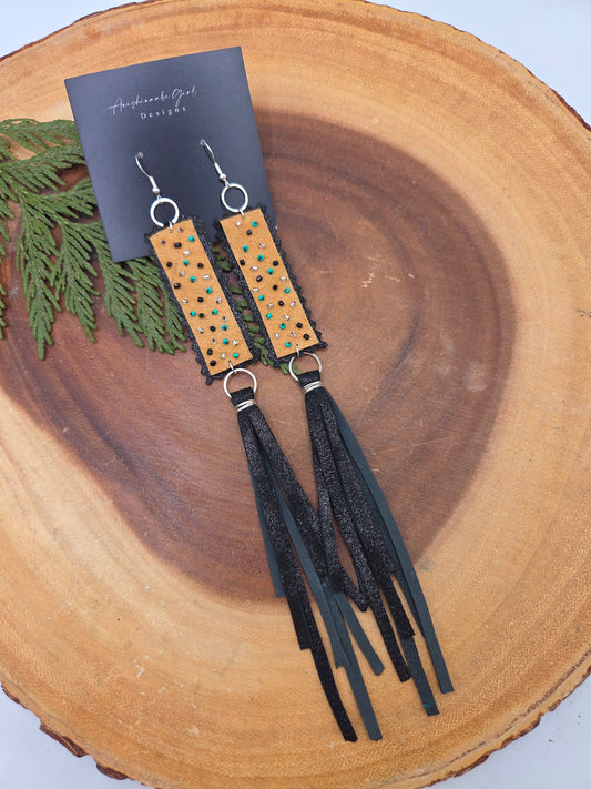 Beaded Smoked Moosehide with Tassels