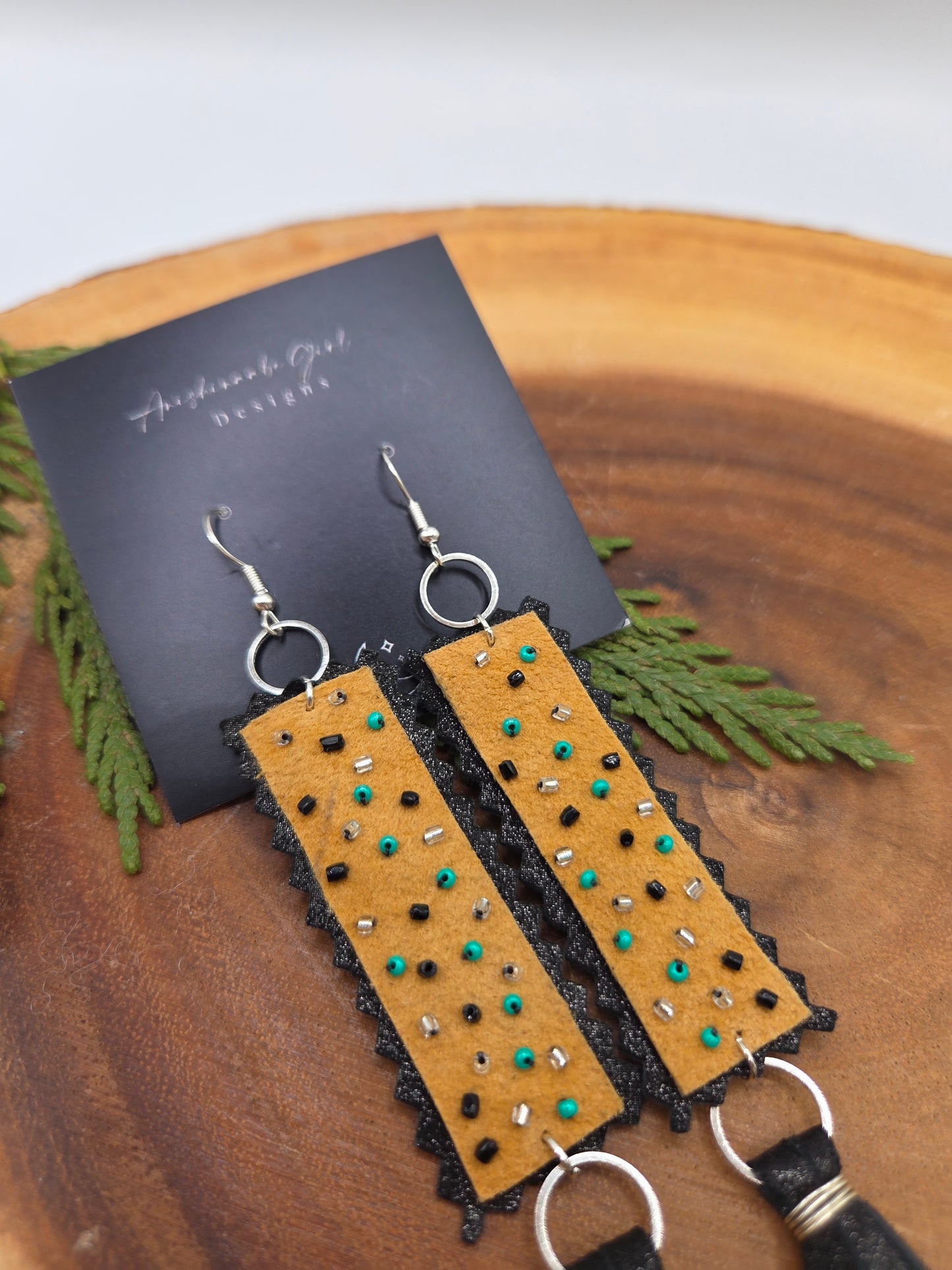 Beaded Smoked Moosehide with Tassels