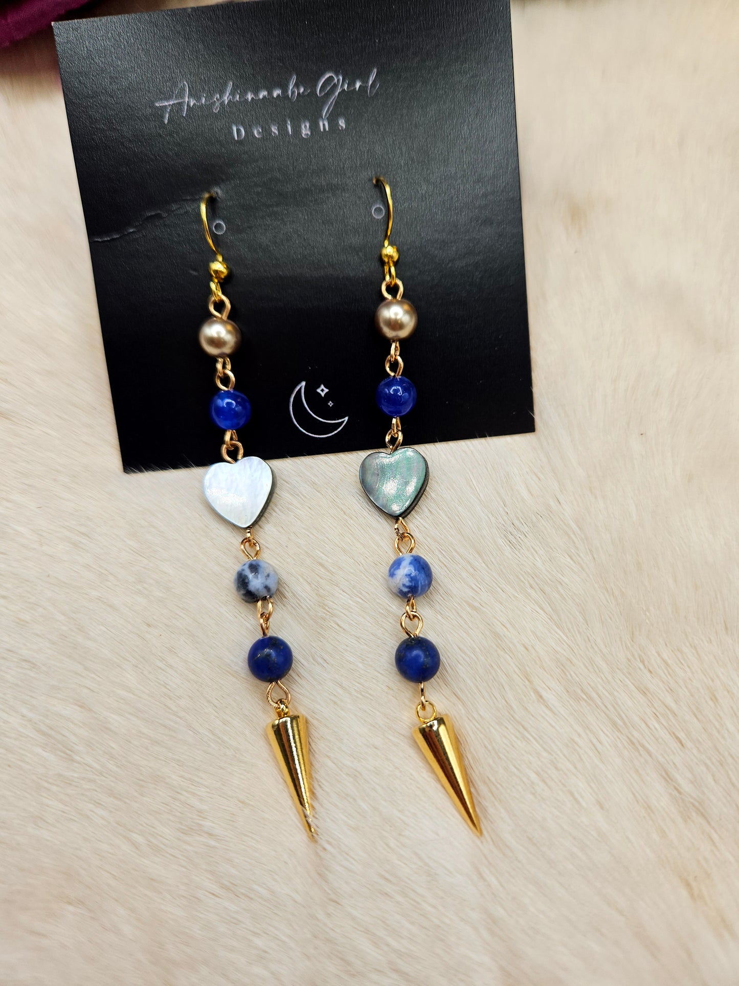 Gemstone Spike Drop Earrings