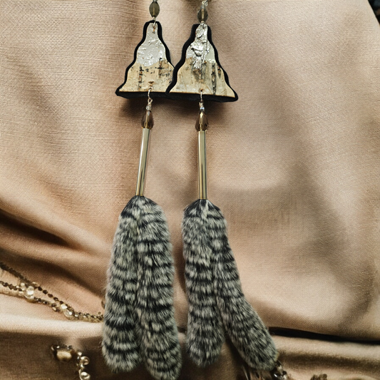 Gilded Birchbark with Rex Fur Earrings