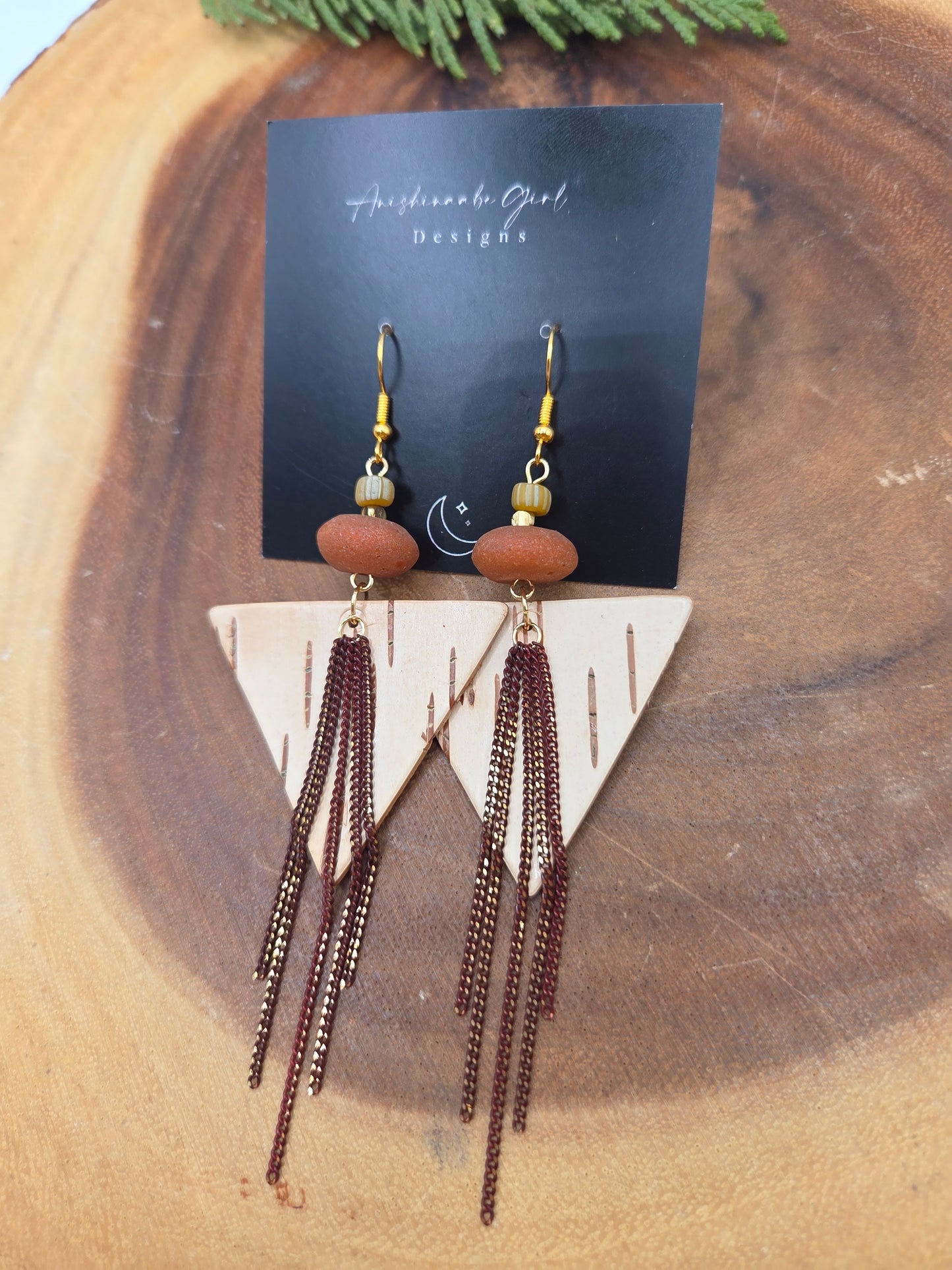 Triangle Birchbark Dangles