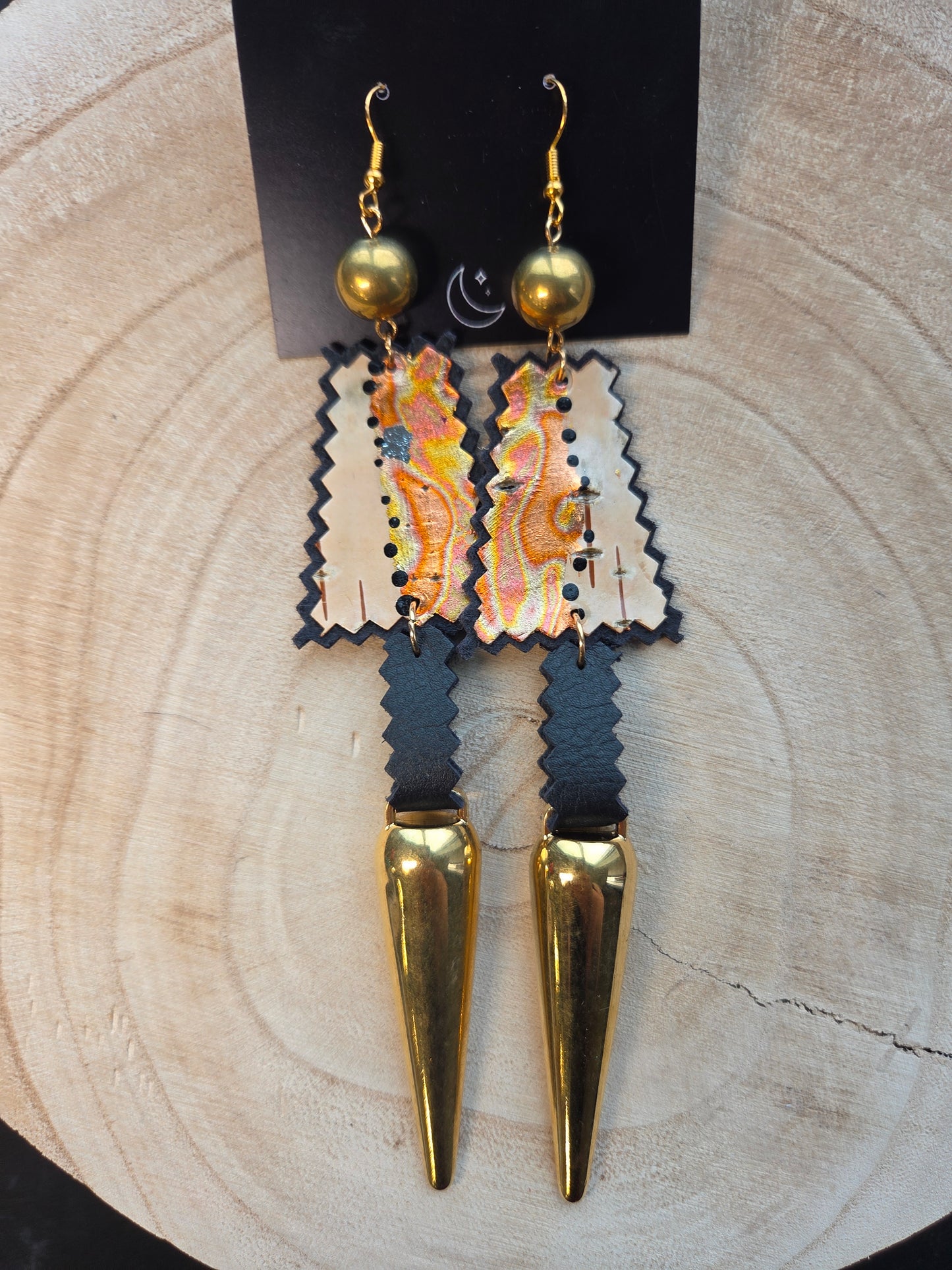 Gold Gilded Birchbark Earrings