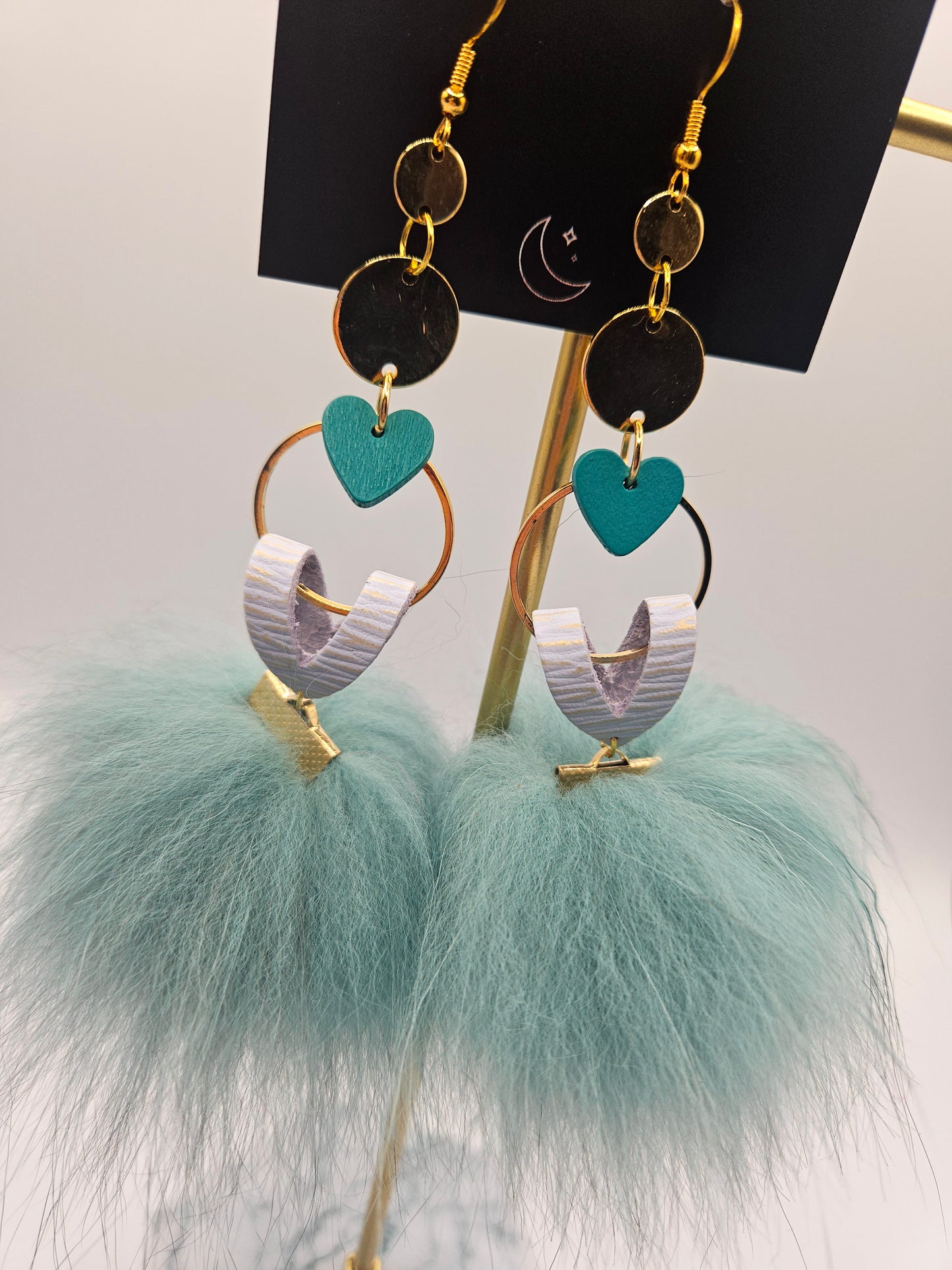 Anishinaabe Girl Designer Fox Fur Earrings