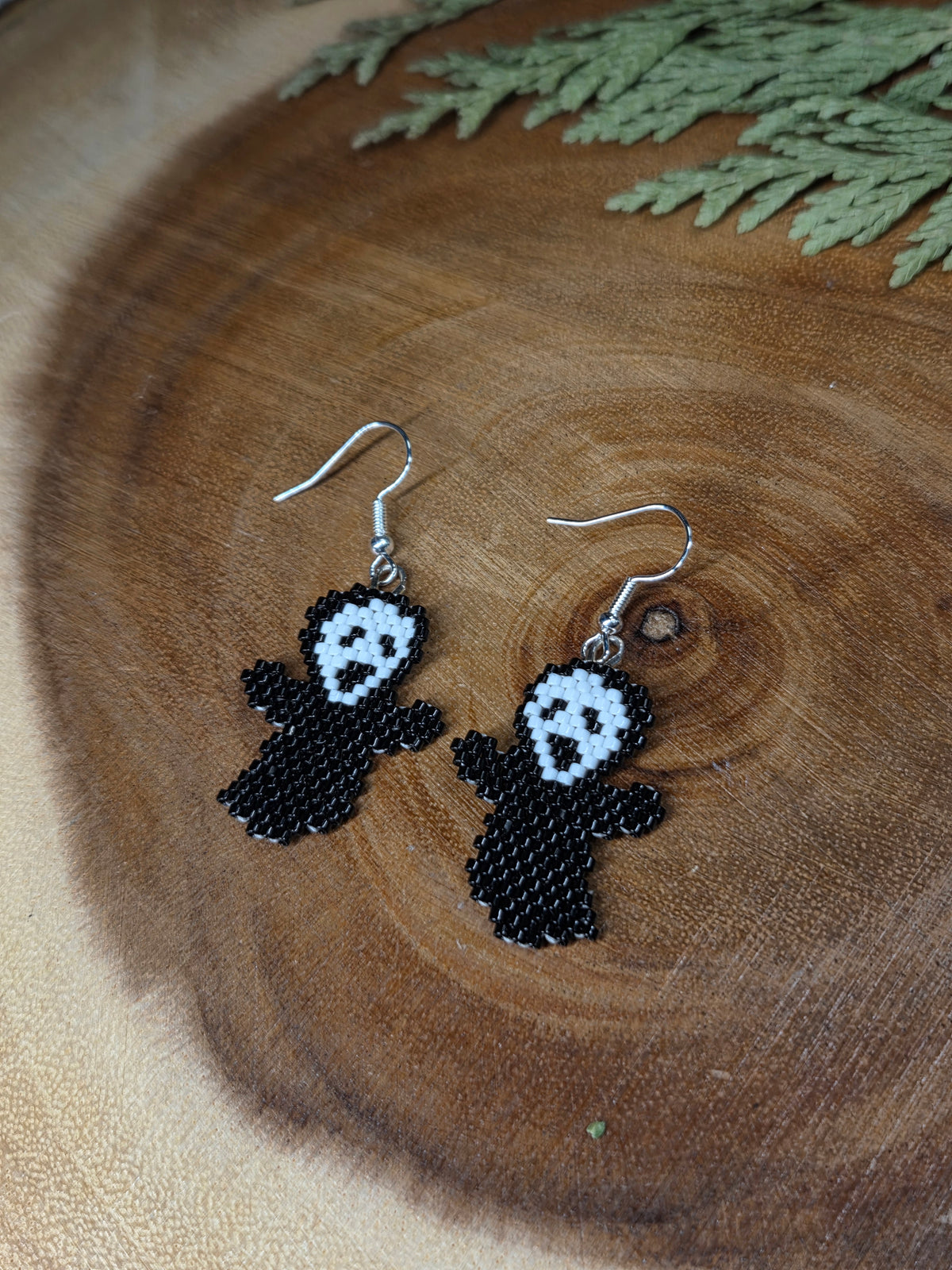 Ghostface Beaded Earrings by Blending Beadz