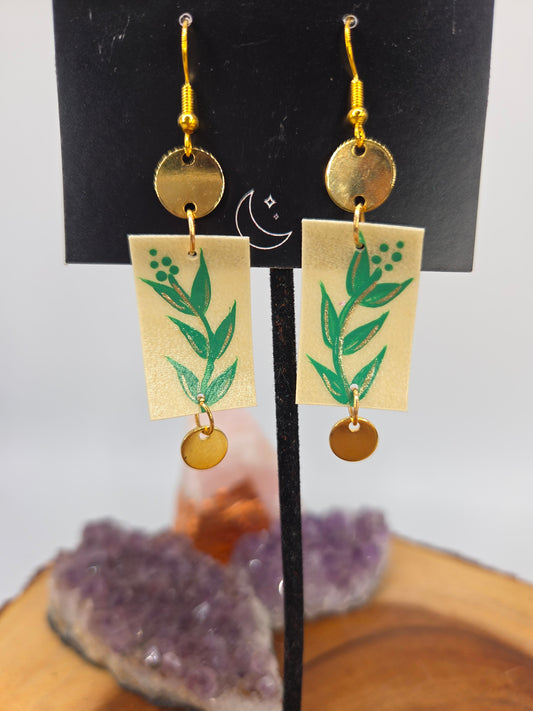 Painted Sage Parfleche Earrings
