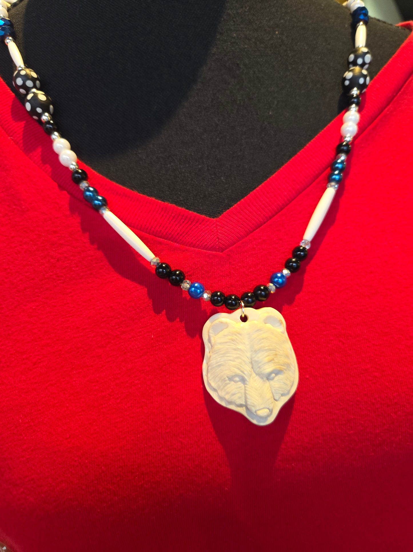Bear Bone Carved Necklace