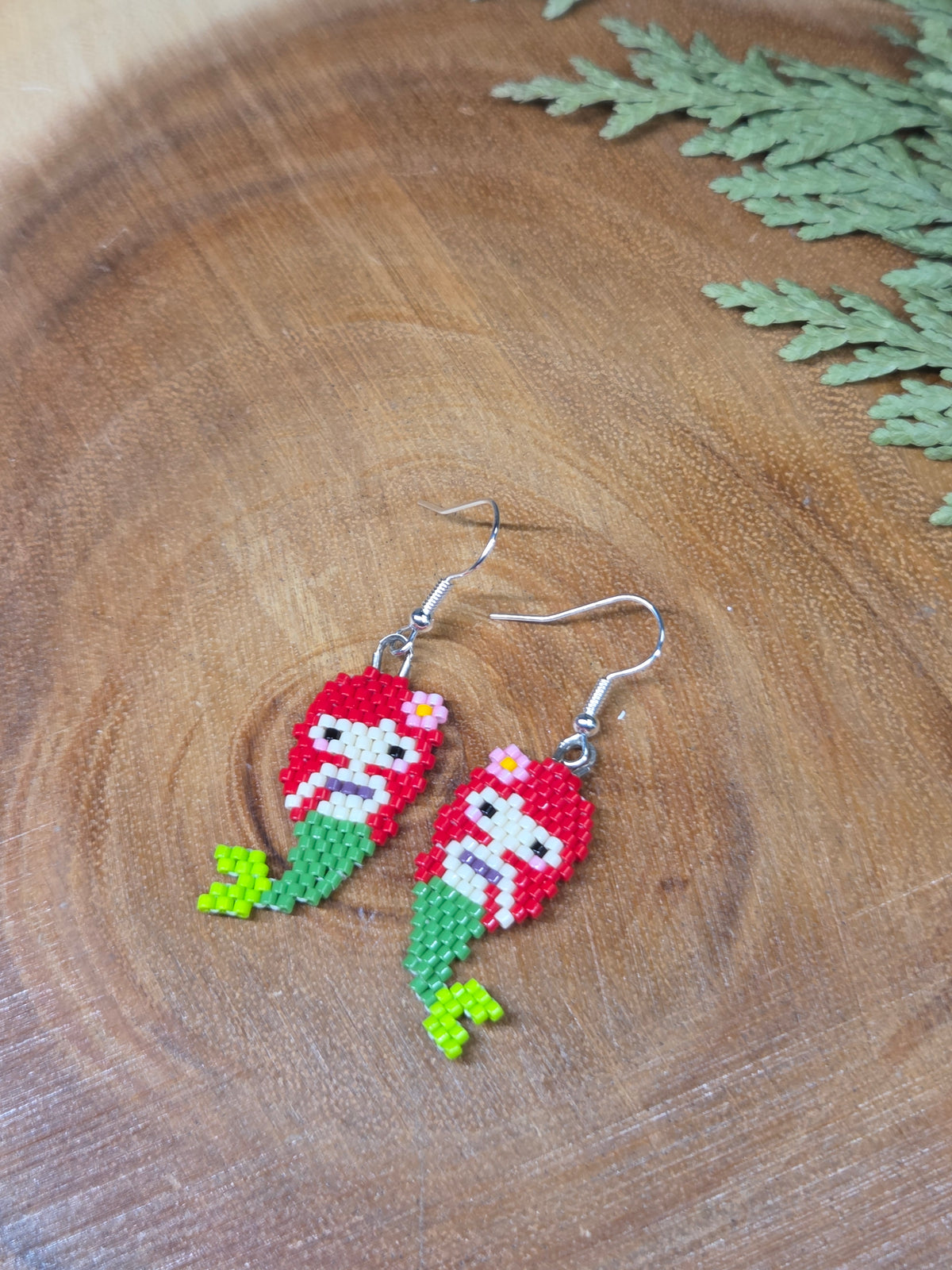Mermaid Beaded Earrings by Blending Beadz