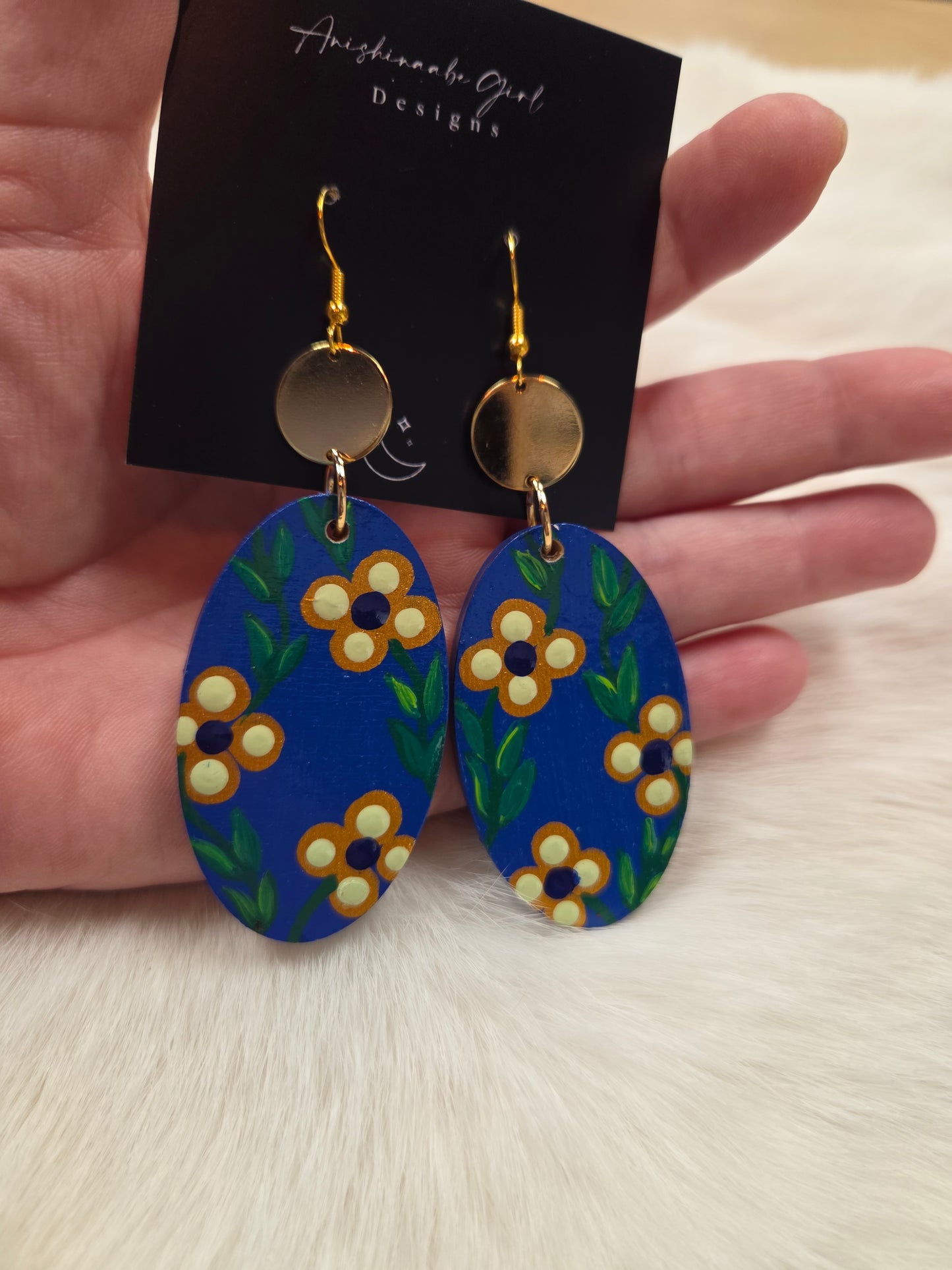 Floral Painted Earrings