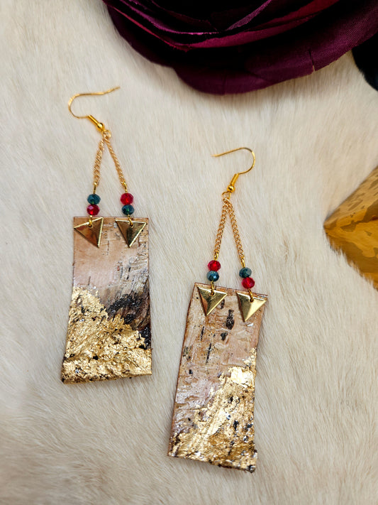 Gold Gilded birchbark Earrings