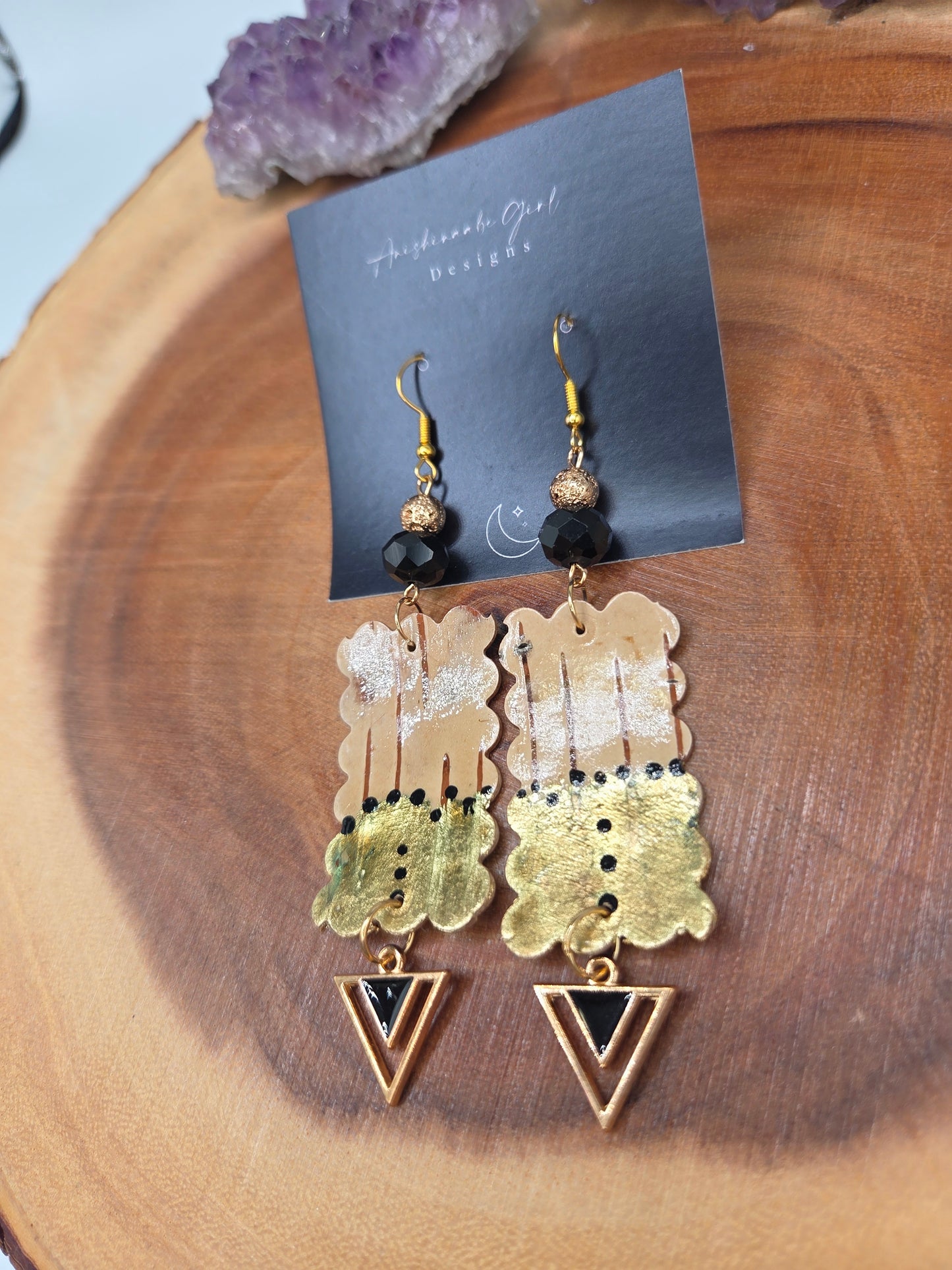 Gold Gilded Birchbark Earrings
