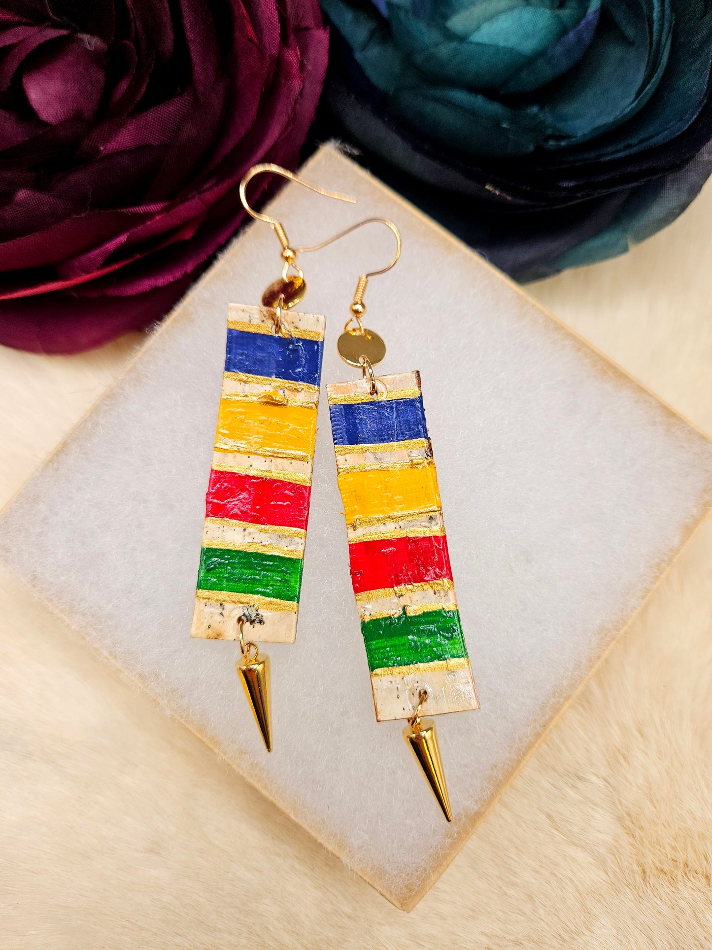 Handpainted HBC inspired Birchbark Earrings