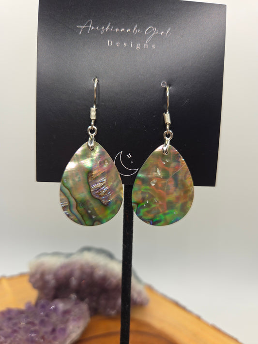 Abalone Shell Earrings Teardrop