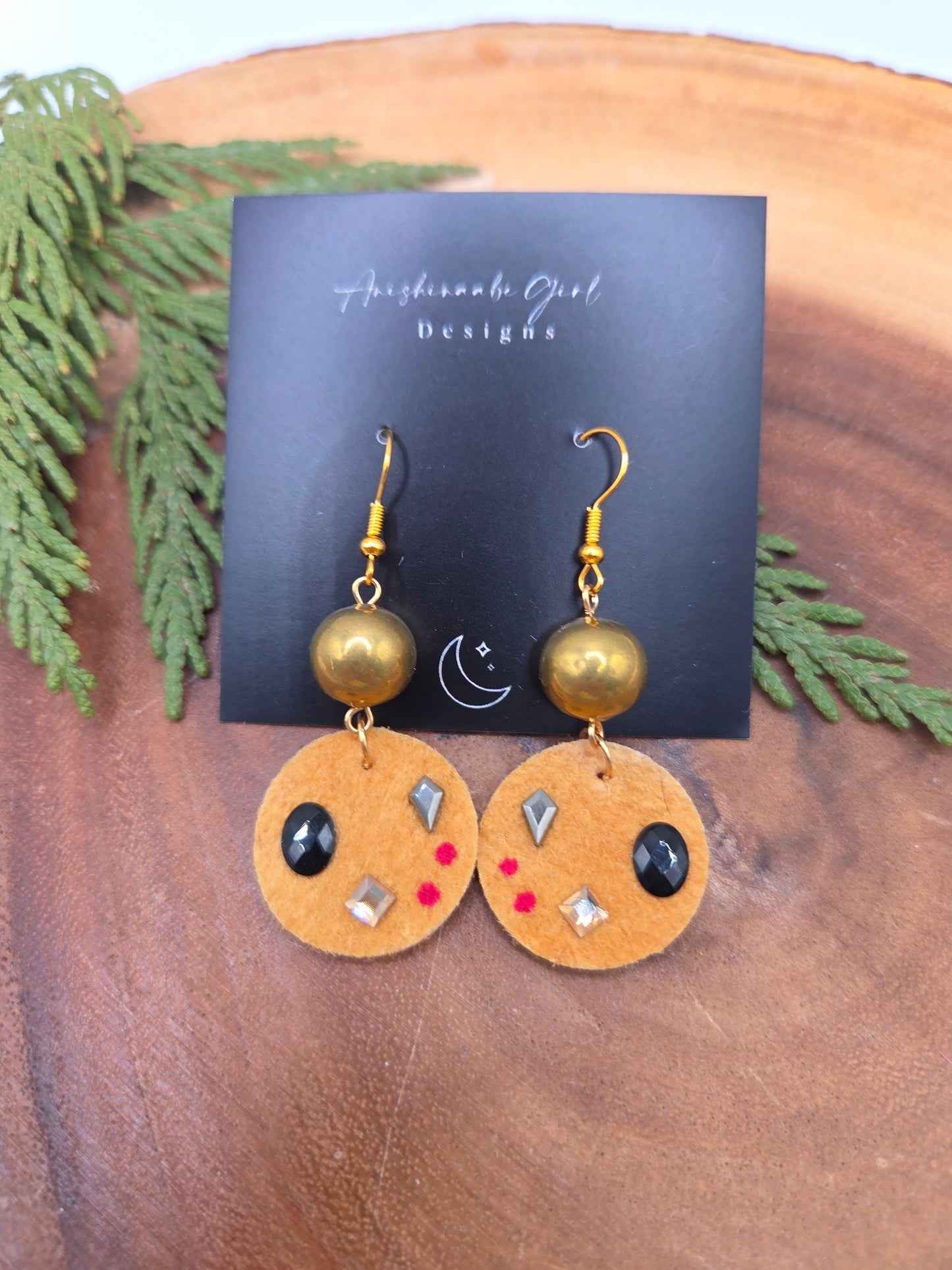 Smoked Moosehide Rhinestone Earrings