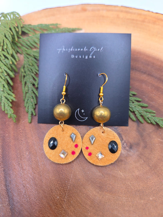 Smoked Moosehide Rhinestone Earrings