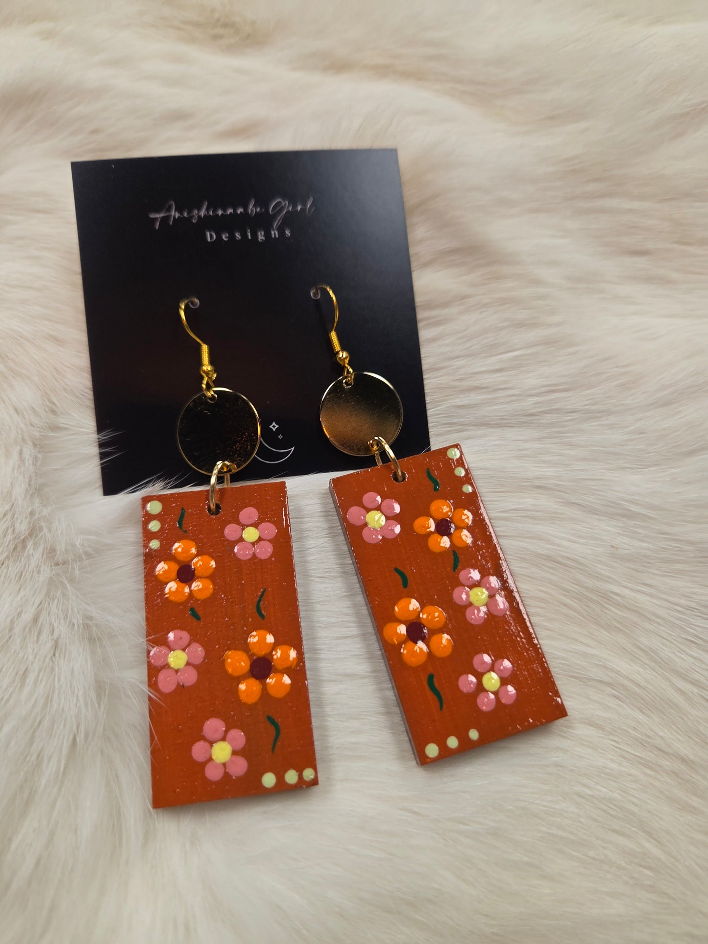 Floral Painted Earrings