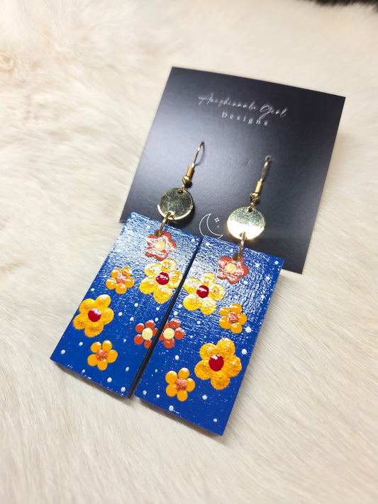Floral Painted Earrings