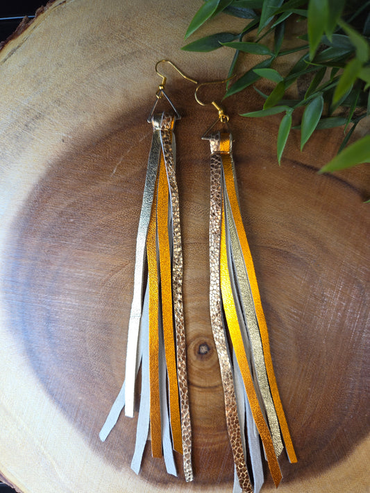 Leather Fringe Earrings