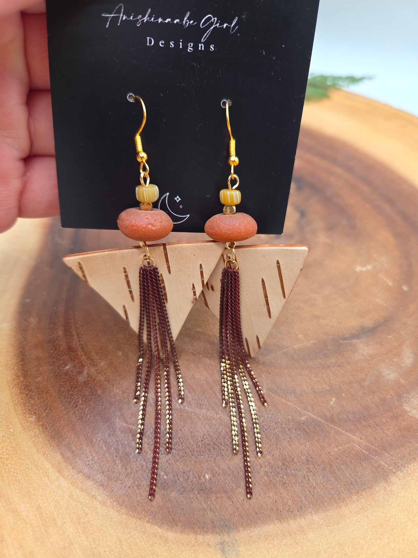 Triangle Birchbark Dangles