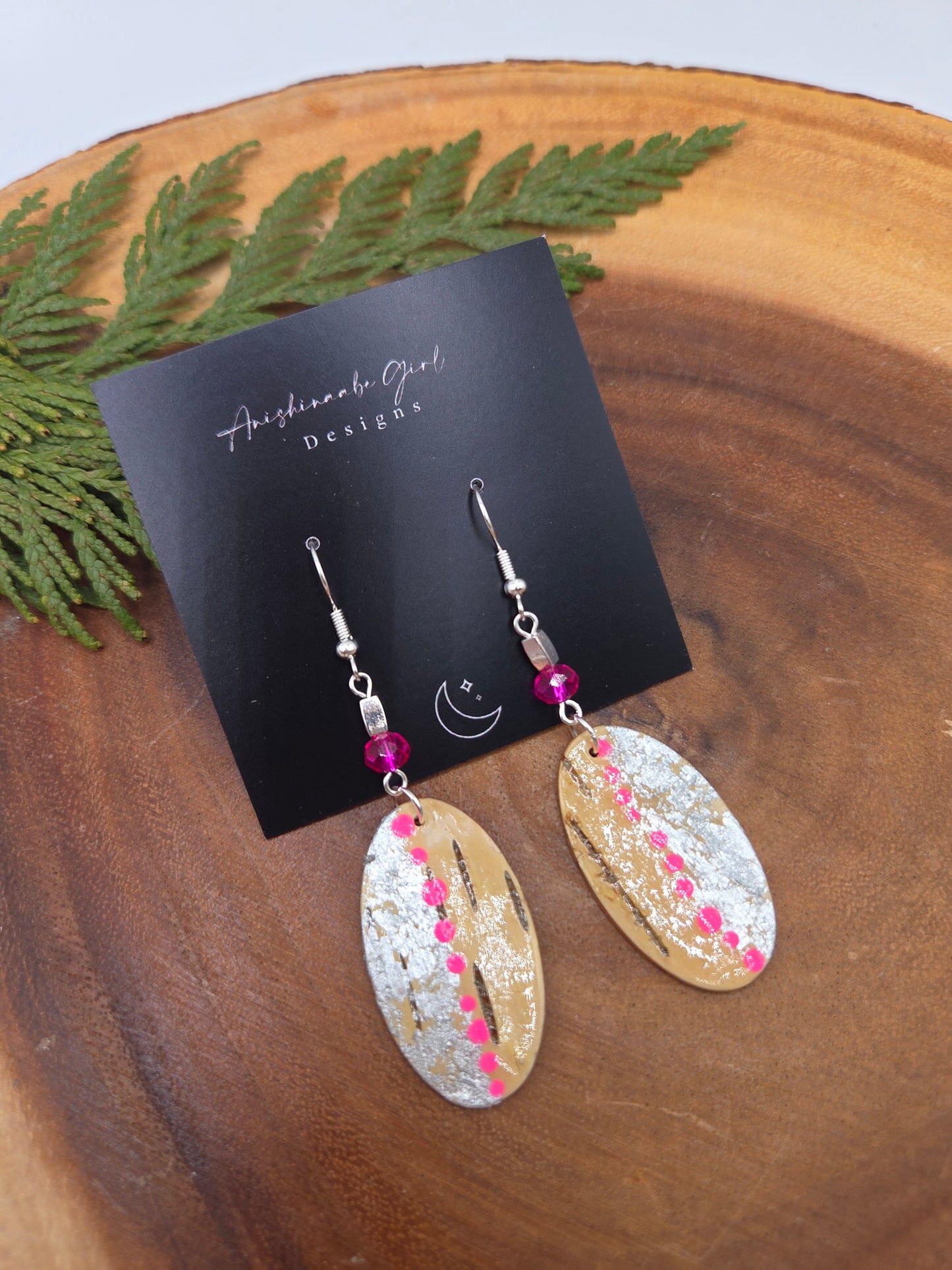 Birchbark Oval Drops