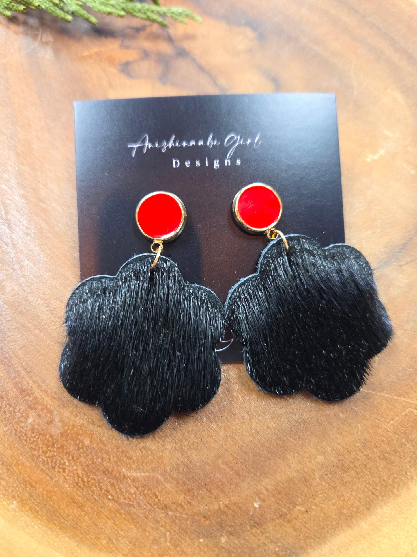 Seal Skin Flower Earrings