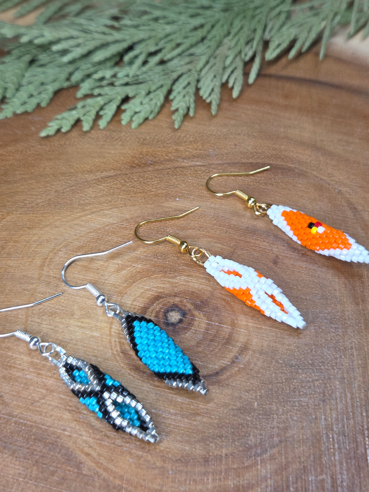 Geometric Beaded Earrings by Blending Beadz