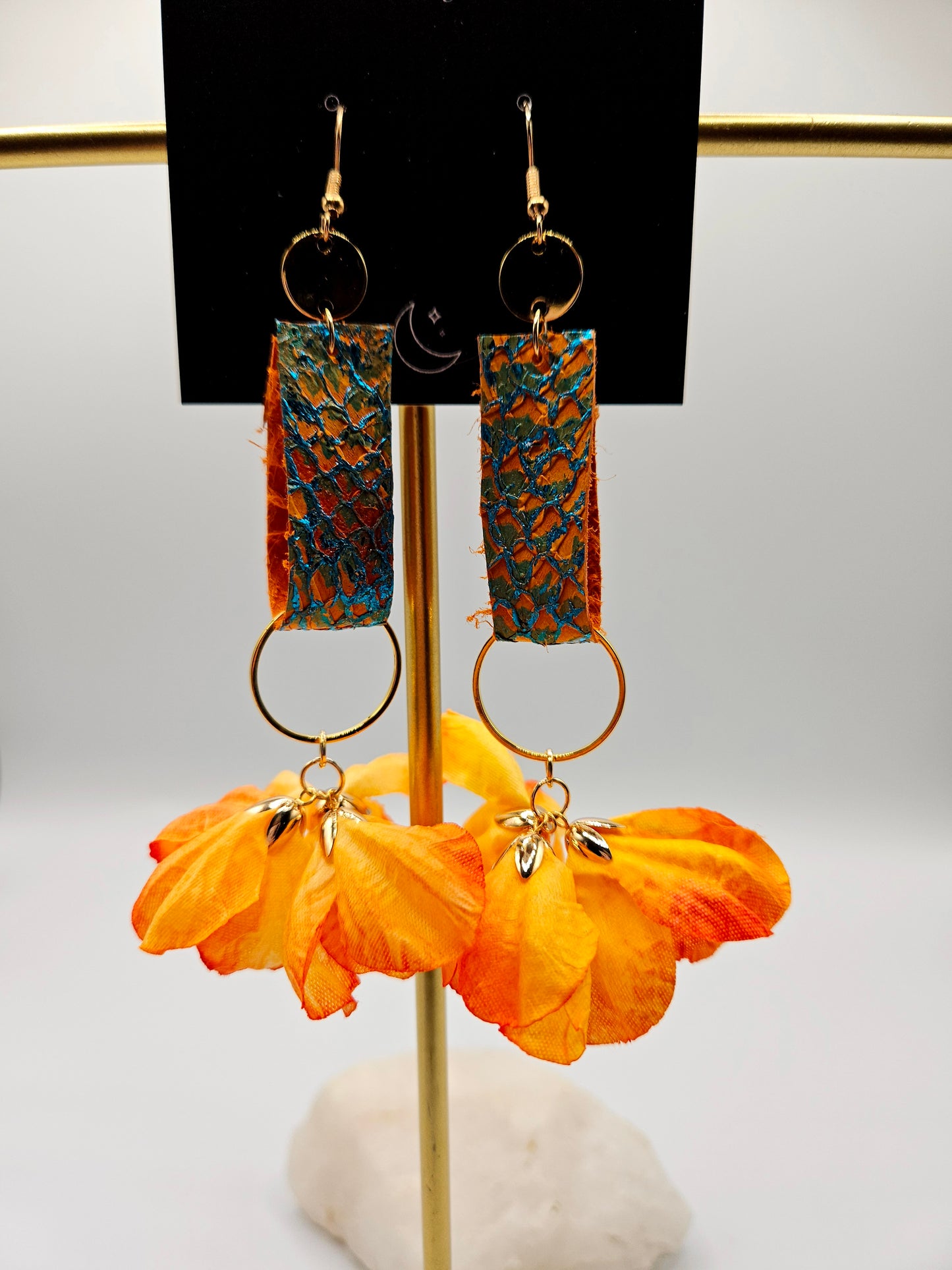 Salmon Leather Earrings