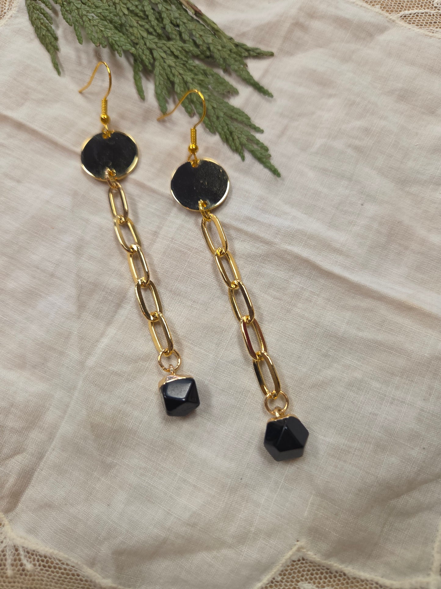 Obsidian Drop Earrings