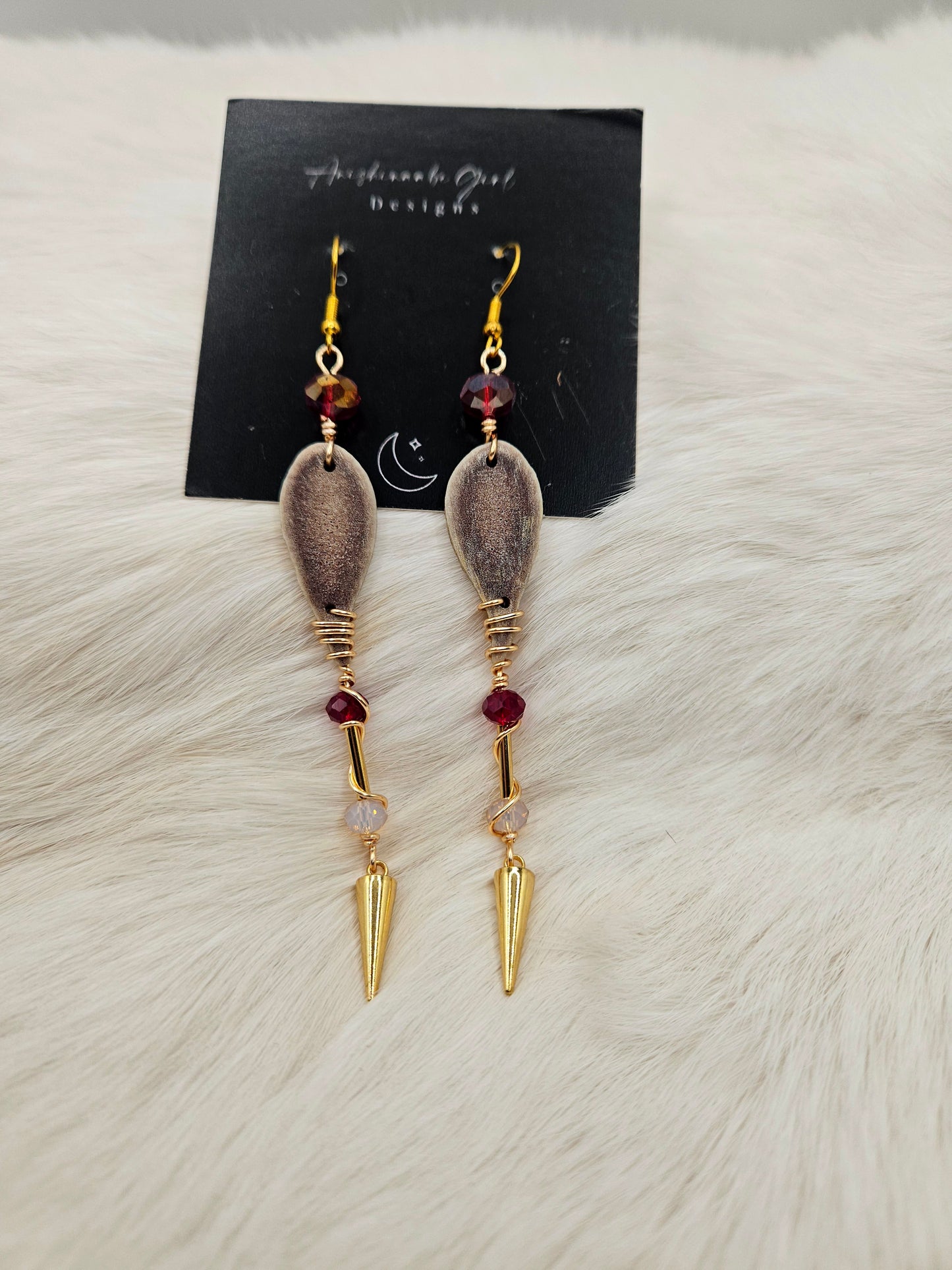 Caribou Antler Drop Earrings