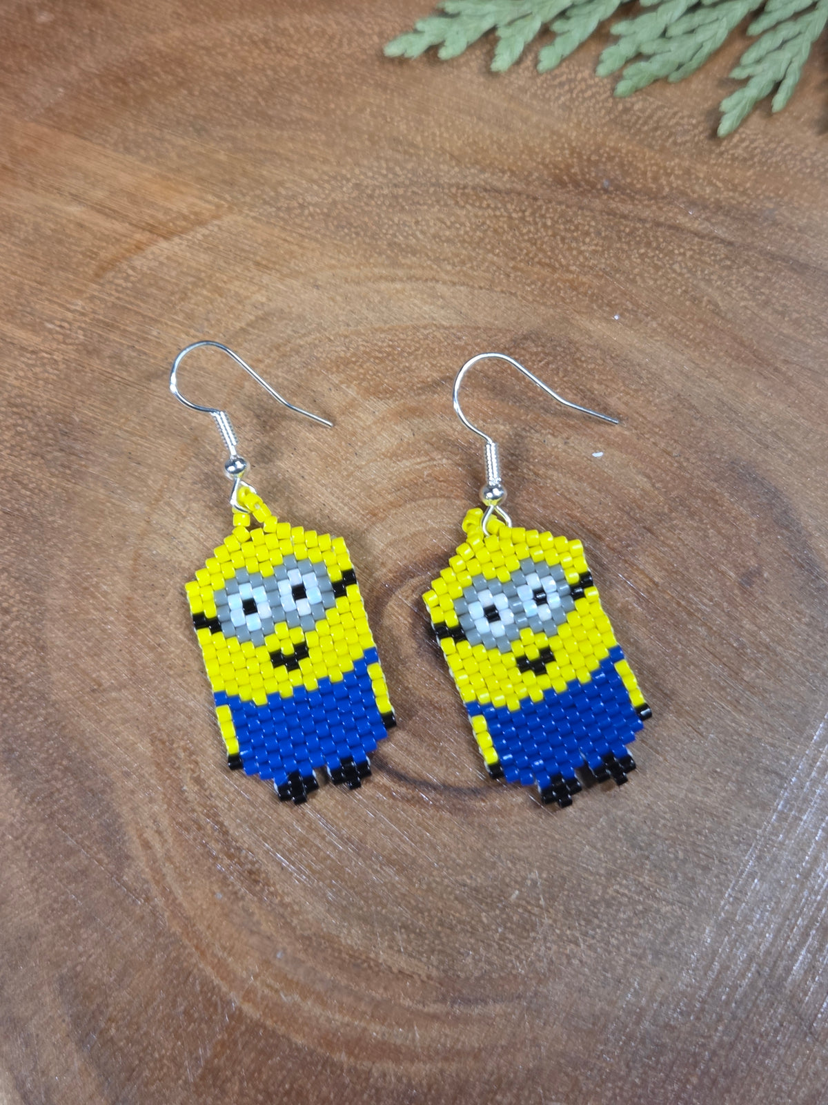 Minion Beaded Earrings by Blending Beadz